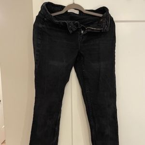 Topshop Black Straight Jeans
